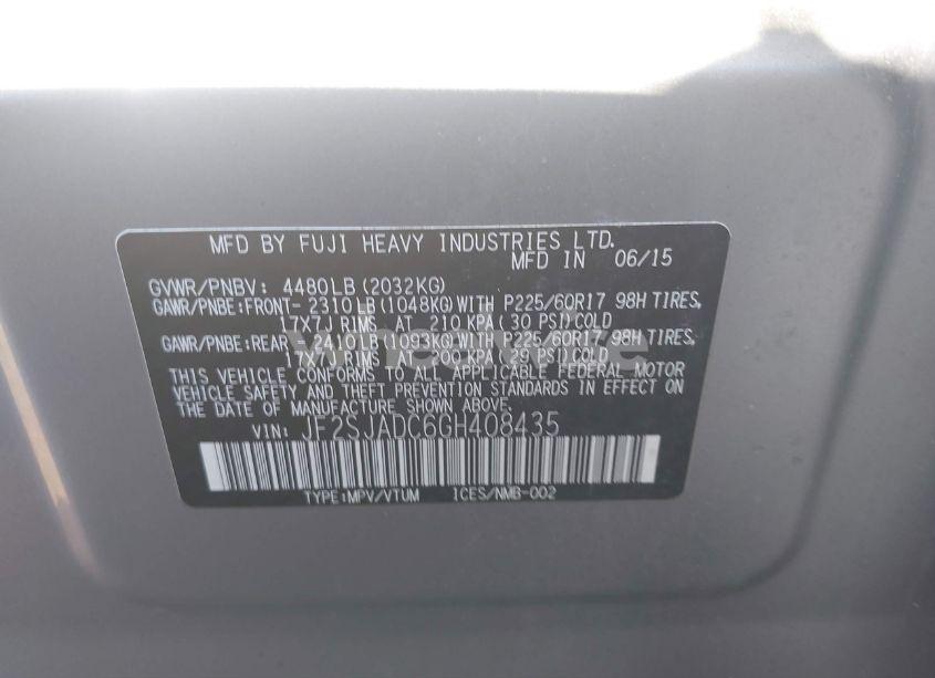 Photo 9 of 2016 Subaru Forester 2.5I PREMIUM (VIN JF2SJADC6GH408435)