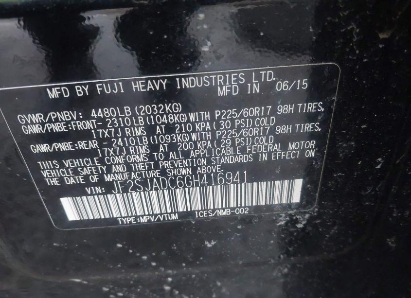 Photo 9 of 2016 Subaru Forester 2.5I PREMIUM (VIN JF2SJADC6GH416941)
