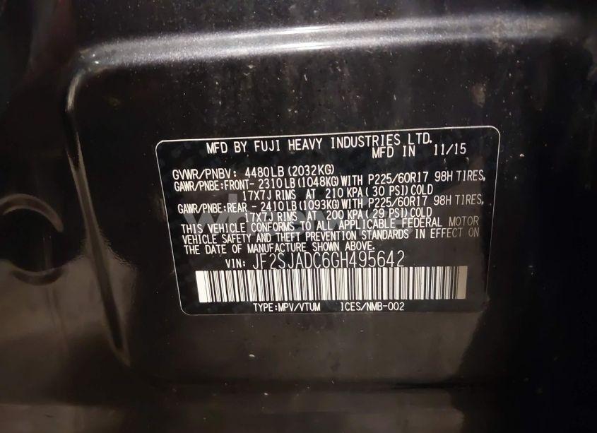 Photo 9 of 2016 Subaru Forester 2.5I PREMIUM (VIN JF2SJADC6GH495642)