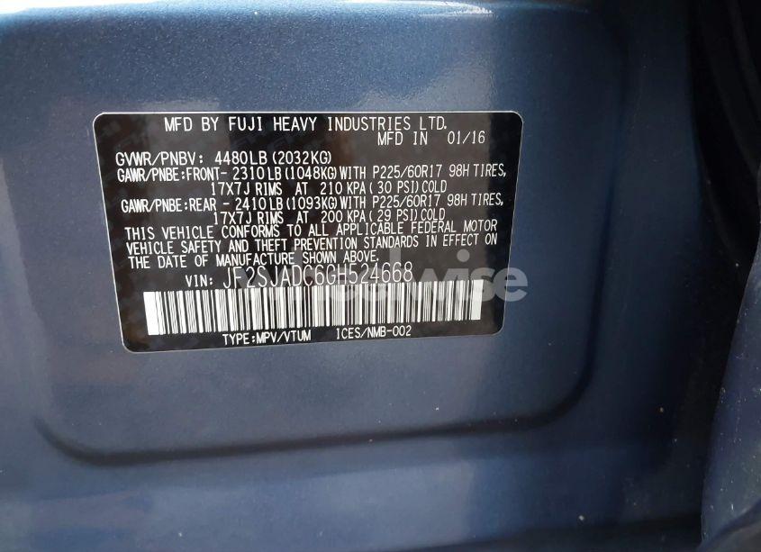 Photo 9 of 2016 Subaru Forester 2.5I PREMIUM (VIN JF2SJADC6GH524668)