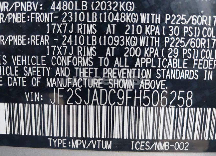 Photo 9 of 2015 Subaru Forester 2.5I PREMIUM (VIN JF2SJADC9FH506258)