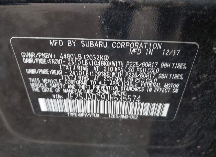 Photo 9 of 2018 Subaru Forester 2.5I PREMIUM (VIN JF2SJADC9JH535574)