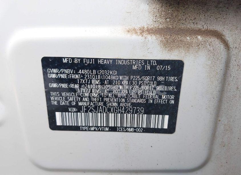 Photo 9 of 2016 Subaru Forester 2.5I PREMIUM (VIN JF2SJADCXGH429739)