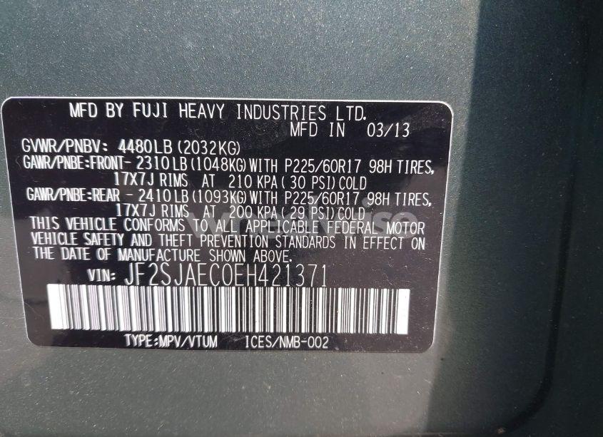 Photo 9 of 2014 Subaru Forester 2.5I PREMIUM (VIN JF2SJAEC0EH421371)