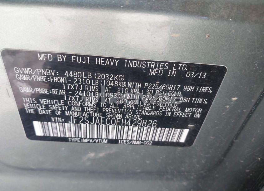 Photo 9 of 2014 Subaru Forester 2.5I PREMIUM (VIN JF2SJAEC0EH429826)