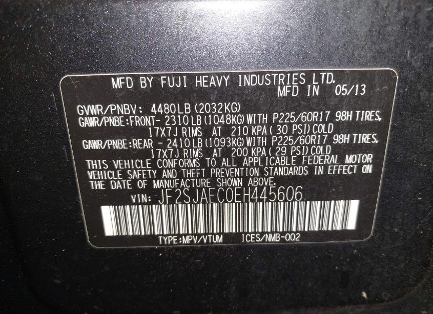 Photo 9 of 2014 Subaru Forester 2.5I PREMIUM (VIN JF2SJAEC0EH445606)