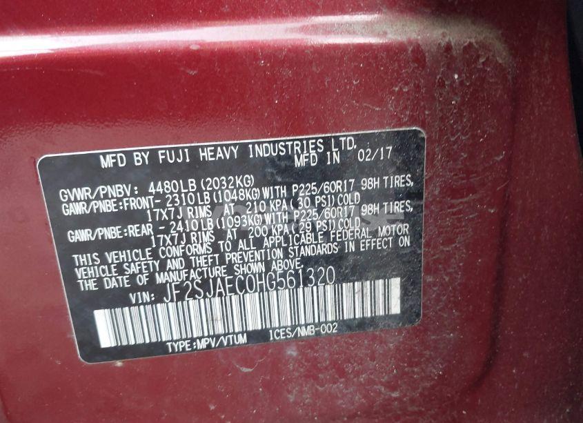 Photo 9 of 2017 Subaru Forester 2.5I PREMIUM (VIN JF2SJAEC0HG561320)