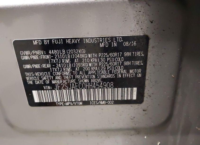 Photo 9 of 2017 Subaru Forester 2.5I PREMIUM (VIN JF2SJAEC0HH454908)