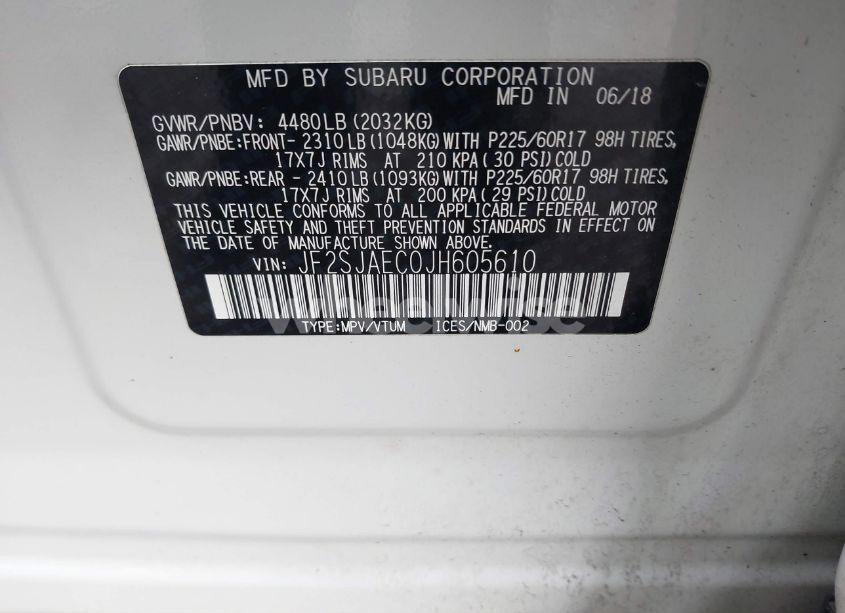 Photo 9 of 2018 Subaru Forester 2.5I PREMIUM (VIN JF2SJAEC0JH605610)