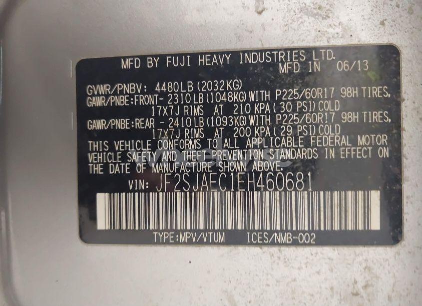 Photo 9 of 2014 Subaru Forester 2.5I PREMIUM (VIN JF2SJAEC1EH460681)