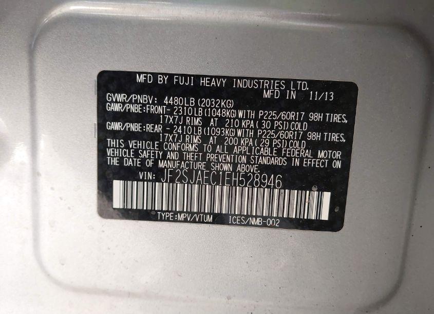 Photo 9 of 2014 Subaru Forester 2.5I PREMIUM (VIN JF2SJAEC1EH528946)