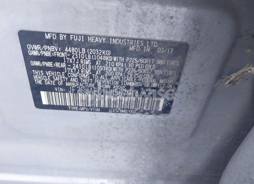 Photo 9 of 2017 Subaru Forester 2.5I PREMIUM (VIN JF2SJAEC1HH567914)