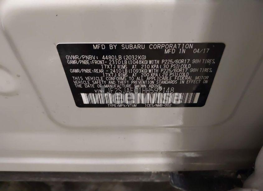 Photo 9 of 2017 Subaru Forester 2.5I PREMIUM (VIN JF2SJAEC1HH592148)