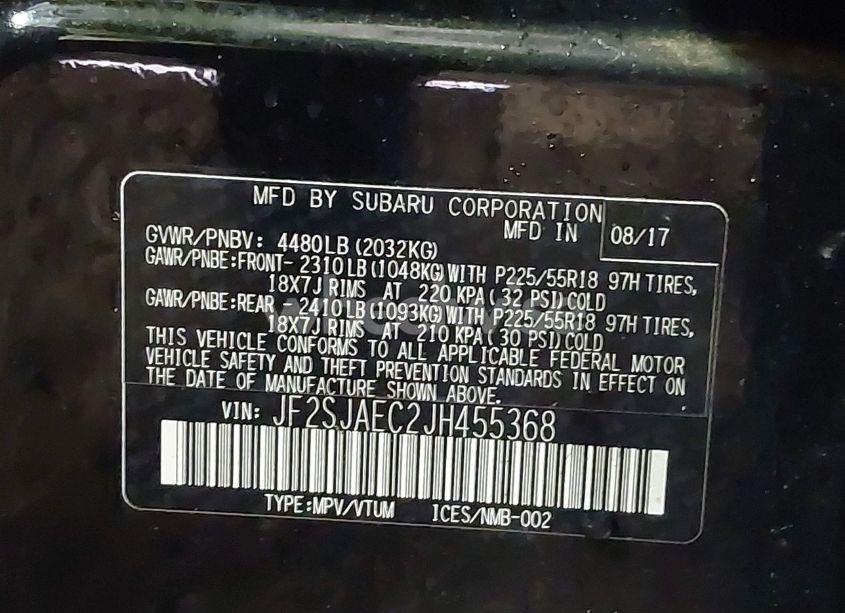 Photo 9 of 2018 Subaru Forester 2.5I PREMIUM (VIN JF2SJAEC2JH455368)