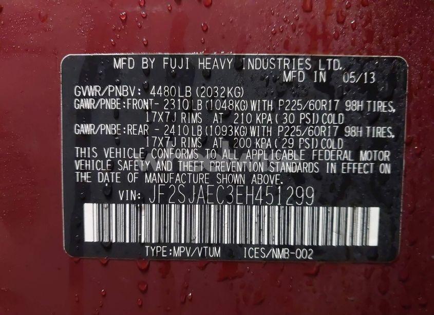 Photo 9 of 2014 Subaru Forester 2.5I PREMIUM (VIN JF2SJAEC3EH451299)