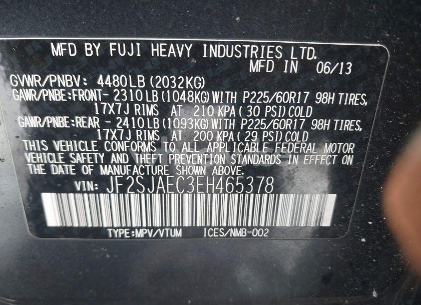 Photo 9 of 2014 Subaru Forester 2.5I PREMIUM (VIN JF2SJAEC3EH465378)