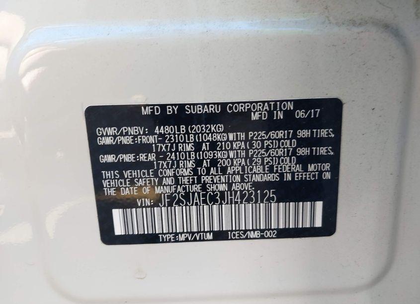 Photo 9 of 2018 Subaru Forester 2.5I PREMIUM (VIN JF2SJAEC3JH423125)