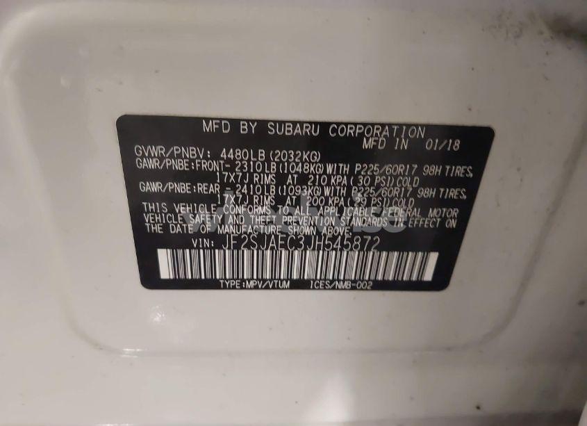 Photo 9 of 2018 Subaru Forester 2.5I PREMIUM (VIN JF2SJAEC3JH545872)