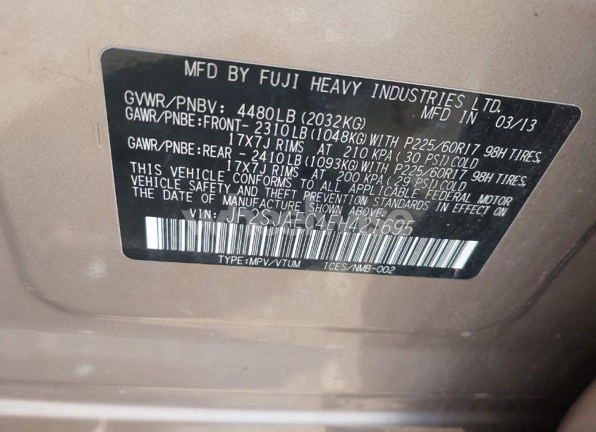 Photo 9 of 2014 Subaru Forester 2.5I PREMIUM (VIN JF2SJAEC4EH421695)