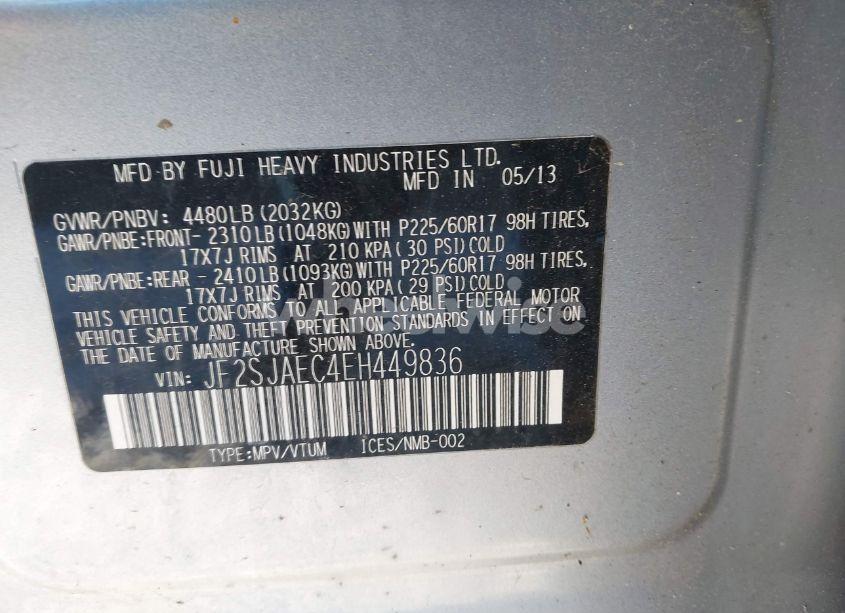 Photo 9 of 2014 Subaru Forester 2.5I PREMIUM (VIN JF2SJAEC4EH449836)