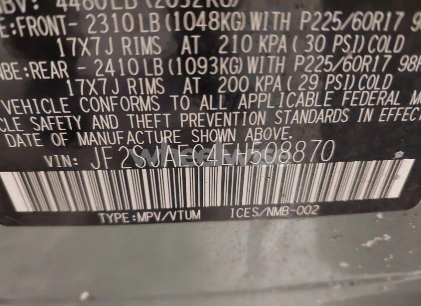 Photo 9 of 2014 Subaru Forester 2.5I PREMIUM (VIN JF2SJAEC4EH508870)