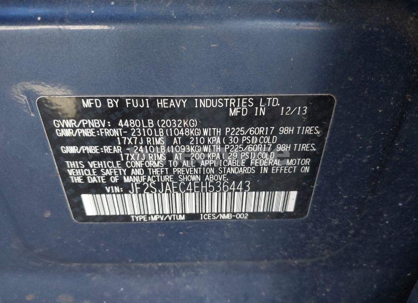 Photo 9 of 2014 Subaru Forester 2.5I PREMIUM (VIN JF2SJAEC4EH536443)