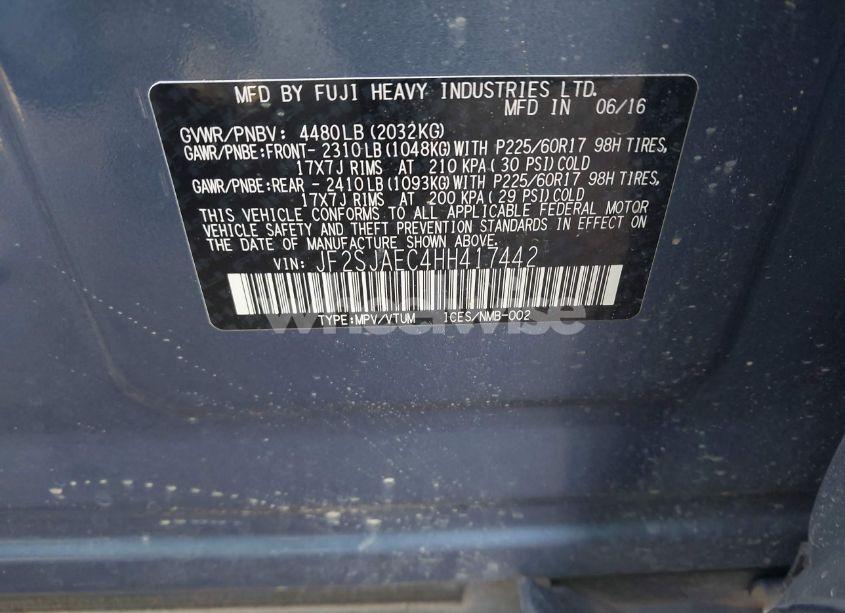 Photo 9 of 2017 Subaru Forester 2.5I PREMIUM (VIN JF2SJAEC4HH417442)