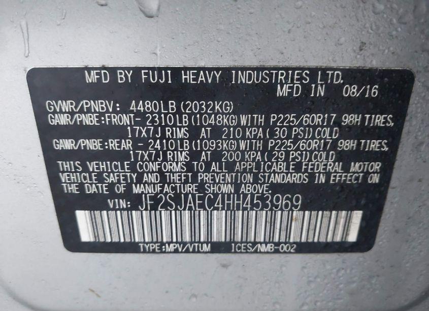 Photo 9 of 2017 Subaru Forester 2.5I PREMIUM (VIN JF2SJAEC4HH453969)