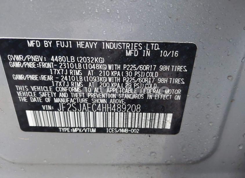 Photo 9 of 2017 Subaru Forester 2.5I PREMIUM (VIN JF2SJAEC4HH489208)