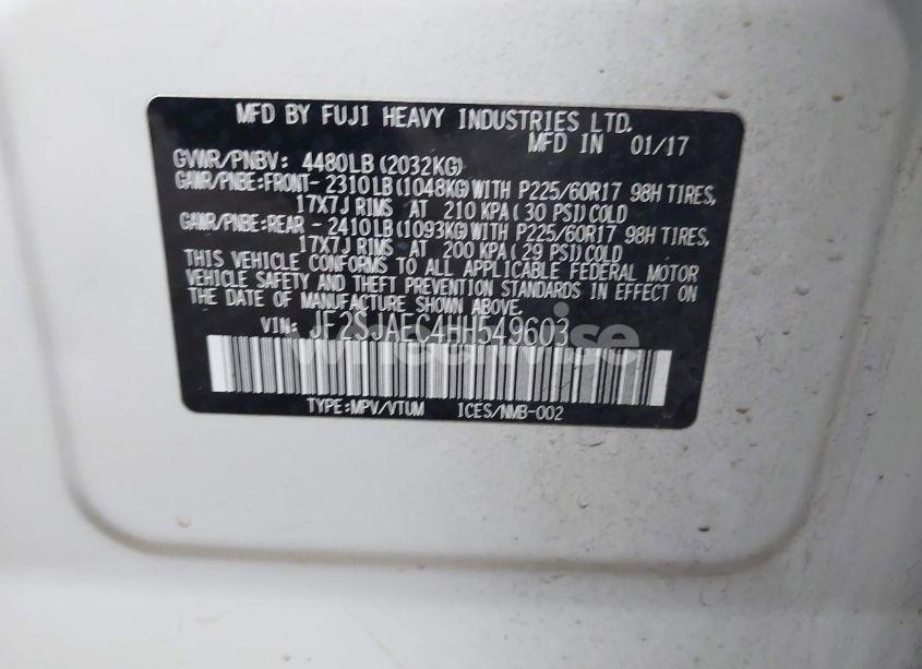 Photo 9 of 2017 Subaru Forester 2.5I PREMIUM (VIN JF2SJAEC4HH549603)