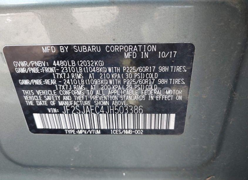 Photo 9 of 2018 Subaru Forester 2.5I PREMIUM (VIN JF2SJAEC4JH503386)