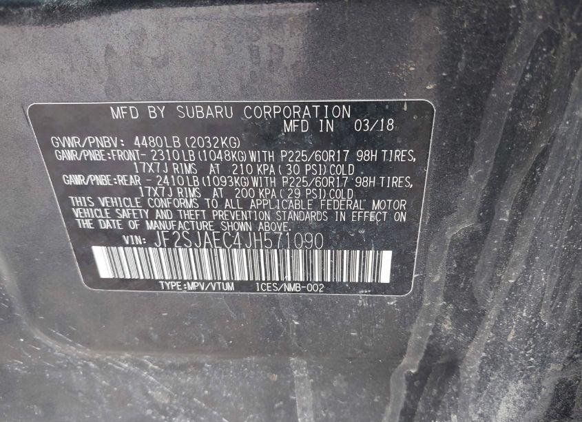 Photo 9 of 2018 Subaru Forester 2.5I PREMIUM (VIN JF2SJAEC4JH571090)