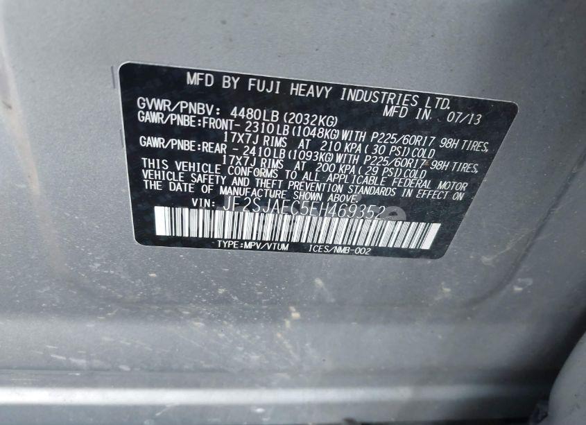 Photo 9 of 2014 Subaru Forester 2.5I PREMIUM (VIN JF2SJAEC5EH469352)