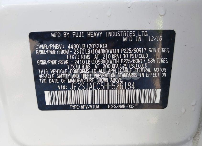 Photo 9 of 2017 Subaru Forester 2.5I PREMIUM (VIN JF2SJAEC5HH526184)