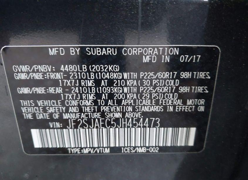 Photo 9 of 2018 Subaru Forester 2.5I PREMIUM (VIN JF2SJAEC5JH454473)