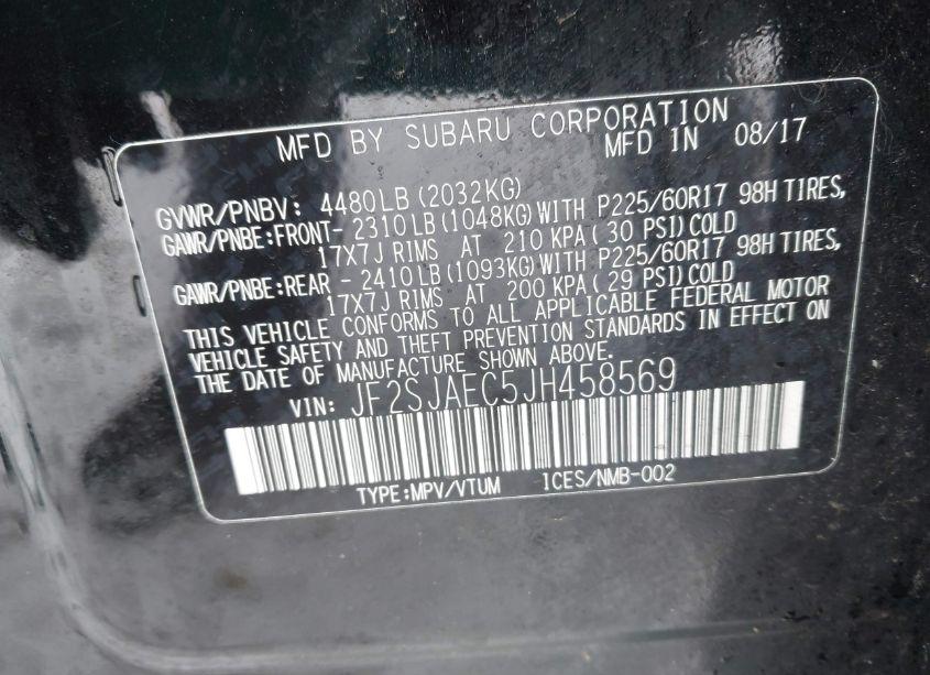 Photo 9 of 2018 Subaru Forester 2.5I PREMIUM (VIN JF2SJAEC5JH458569)