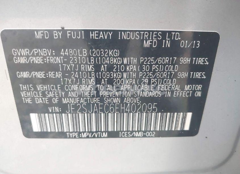 Photo 9 of 2014 Subaru Forester 2.5I PREMIUM (VIN JF2SJAEC6EH402095)