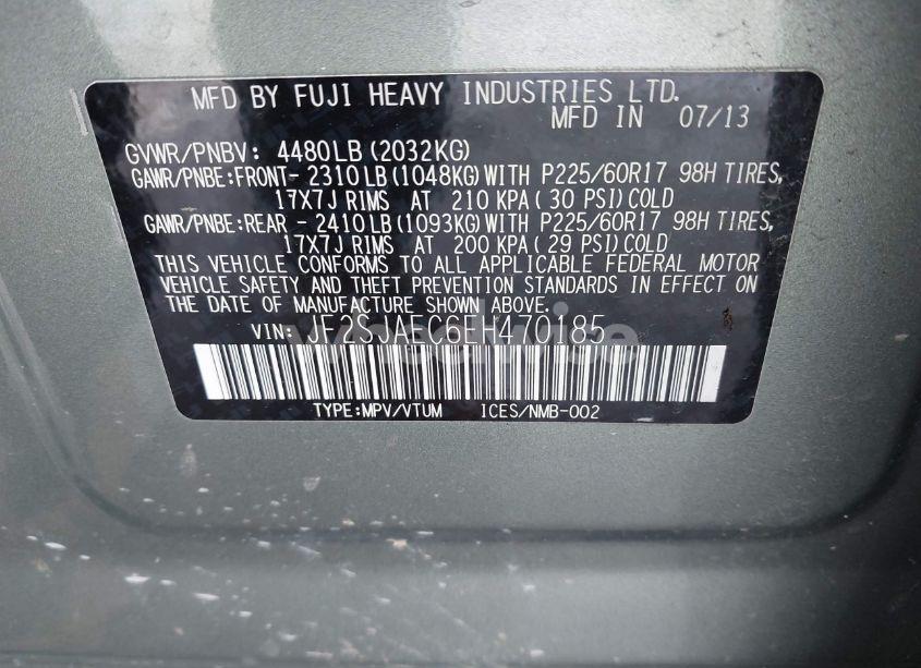 Photo 9 of 2014 Subaru Forester 2.5I PREMIUM (VIN JF2SJAEC6EH470185)