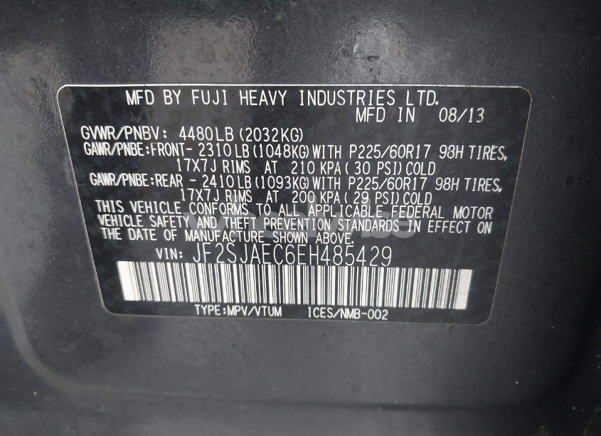 Photo 9 of 2014 Subaru Forester 2.5I PREMIUM (VIN JF2SJAEC6EH485429)