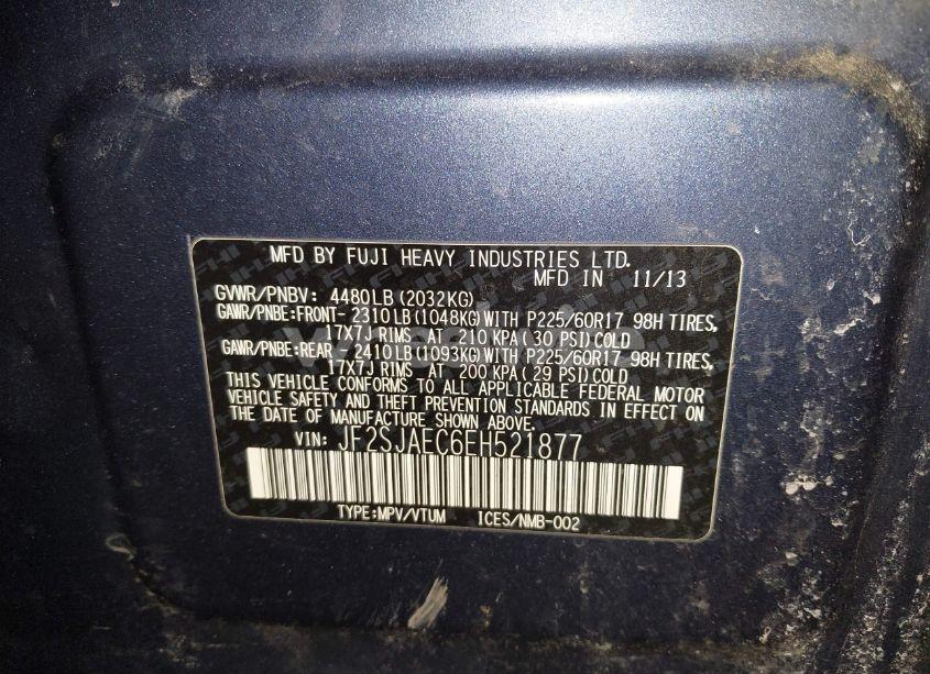 Photo 9 of 2014 Subaru Forester 2.5I PREMIUM (VIN JF2SJAEC6EH521877)