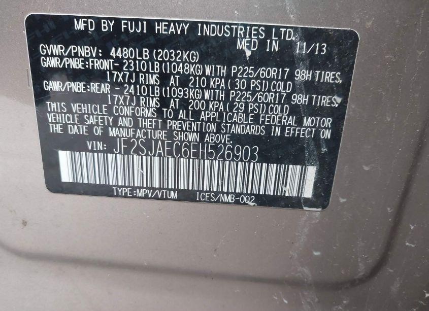 Photo 9 of 2014 Subaru Forester 2.5I PREMIUM (VIN JF2SJAEC6EH526903)