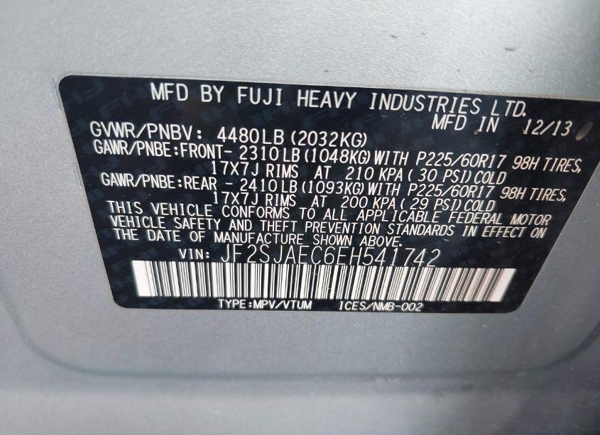 Photo 9 of 2014 Subaru Forester 2.5I PREMIUM (VIN JF2SJAEC6EH541742)