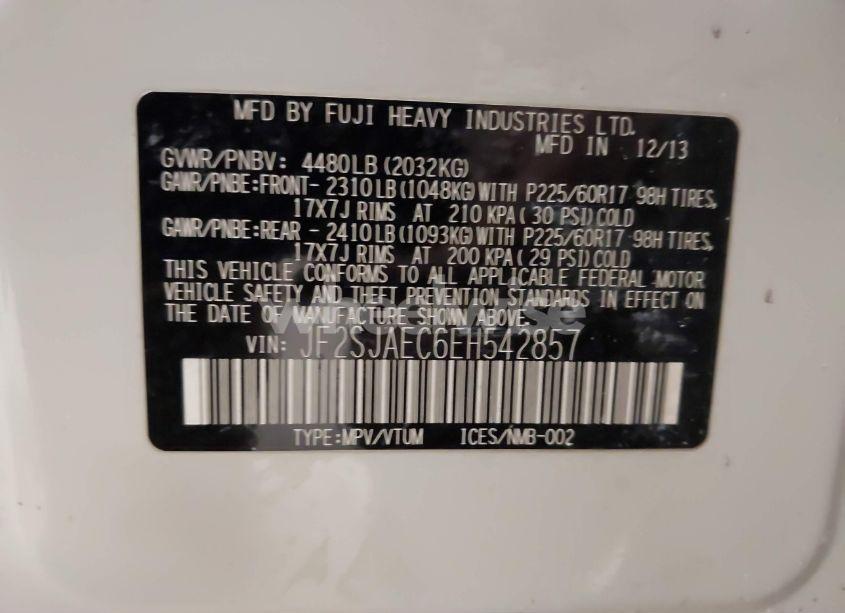 Photo 9 of 2014 Subaru Forester 2.5I PREMIUM (VIN JF2SJAEC6EH542857)