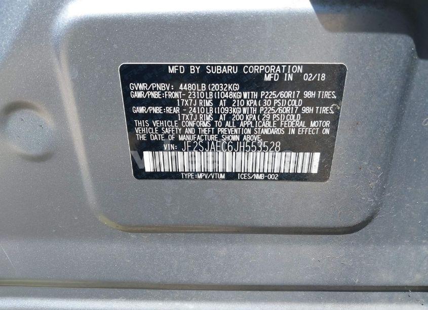 Photo 9 of 2018 Subaru Forester 2.5I PREMIUM (VIN JF2SJAEC6JH553528)