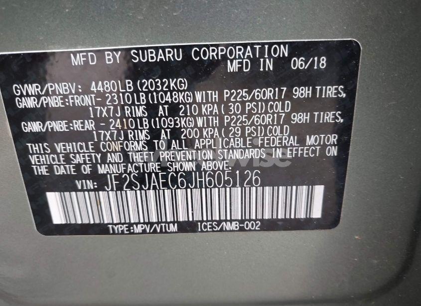 Photo 9 of 2018 Subaru Forester 2.5I PREMIUM (VIN JF2SJAEC6JH605126)