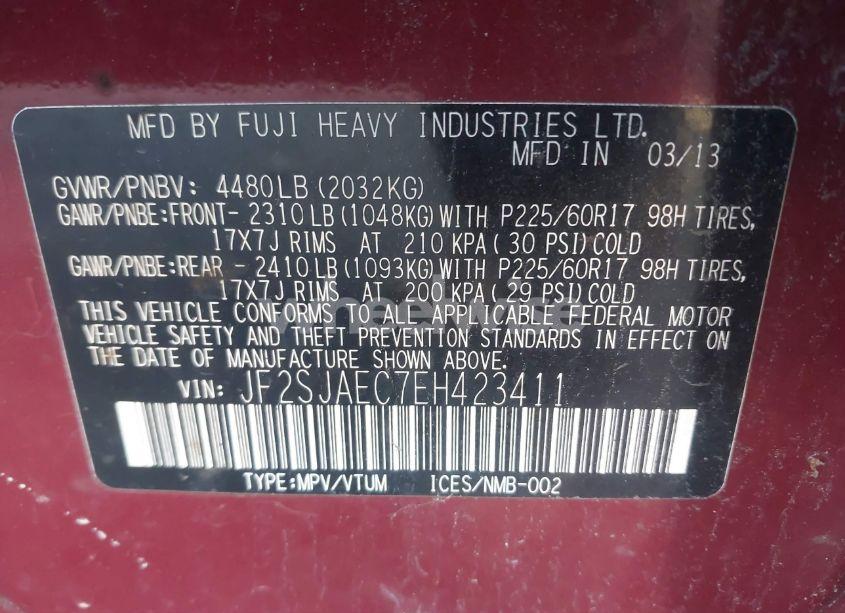 Photo 9 of 2014 Subaru Forester 2.5I PREMIUM (VIN JF2SJAEC7EH423411)