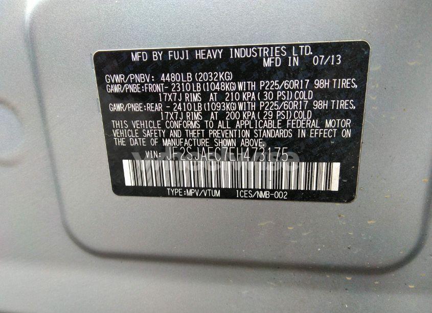 Photo 9 of 2014 Subaru Forester 2.5I PREMIUM (VIN JF2SJAEC7EH473175)