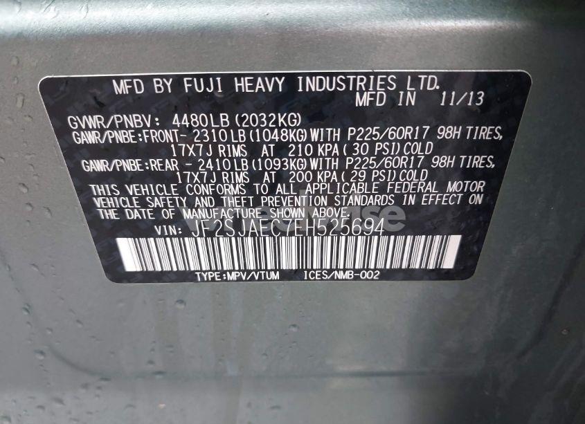 Photo 9 of 2014 Subaru Forester 2.5I PREMIUM (VIN JF2SJAEC7EH525694)