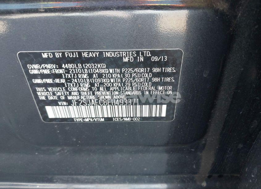 Photo 9 of 2014 Subaru Forester 2.5I PREMIUM (VIN JF2SJAEC8EH493371)