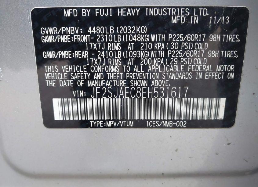 Photo 9 of 2014 Subaru Forester 2.5I PREMIUM (VIN JF2SJAEC8EH531617)